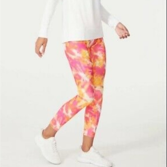 🌷✅WildFox Sweat Island Sunrise Tie Dye Tights in Fuchsia and Bright Mar… - Picture 5 of 7